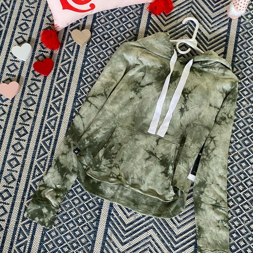 Glyder green, tie-dye, extra small hoodie